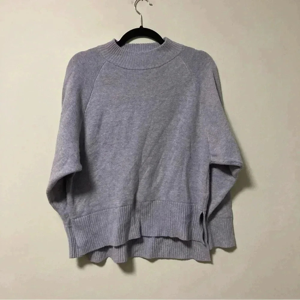 Club Monaco wool alpaca blue mock neck sweater